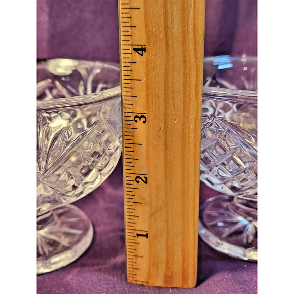 3 Shannon Godinger 24% Lead Crystal Fan & Cris-Cross Ice Cream Fruit Bowls Cups - Picture 3 of 5